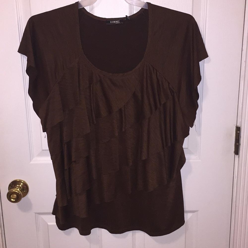Brown Women’s Ruffle Top